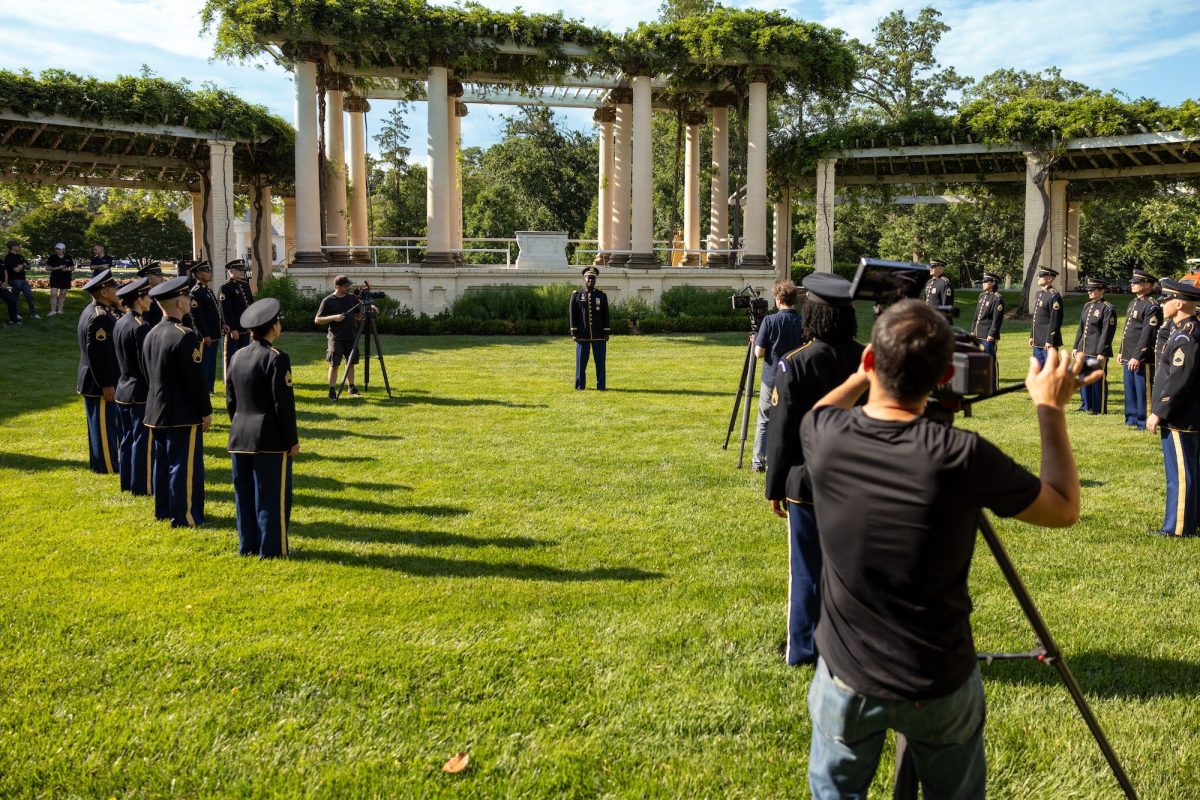 Soldiers from the Soldiers’ Chorus of the United States Army Field Band participate in a video production at Arlington National Cemetery in Arlington, Virginia, June 15, 2026. The recording supported an upcoming PBS Veterans Day broadcast and honored the service and sacrifice of America’s veterans while highlighting the Army Field Band’s mission to connect with Americans, honor veterans and inspire future generations through music and outreach. (U.S. Army photo by Staff Sgt. Raymond Maldonado)